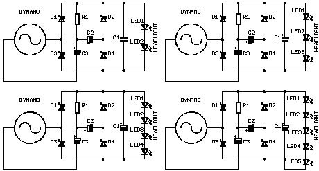 Multiple LEDs in a bicycle headlight